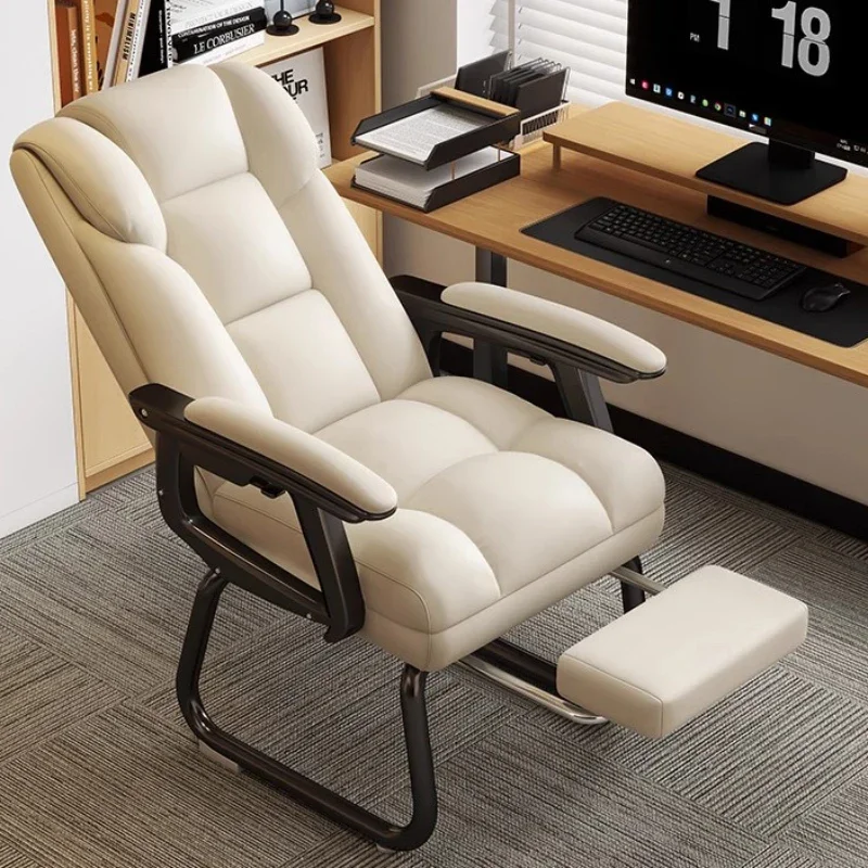 Office Footrest Cushion - フットレスト付きオフィスチェア 腰痛クッション付き人間工学に基づいた椅子 ヘッドレスト付きゲーミングチェア コンピュータ用シラゲーマー オフィス家具