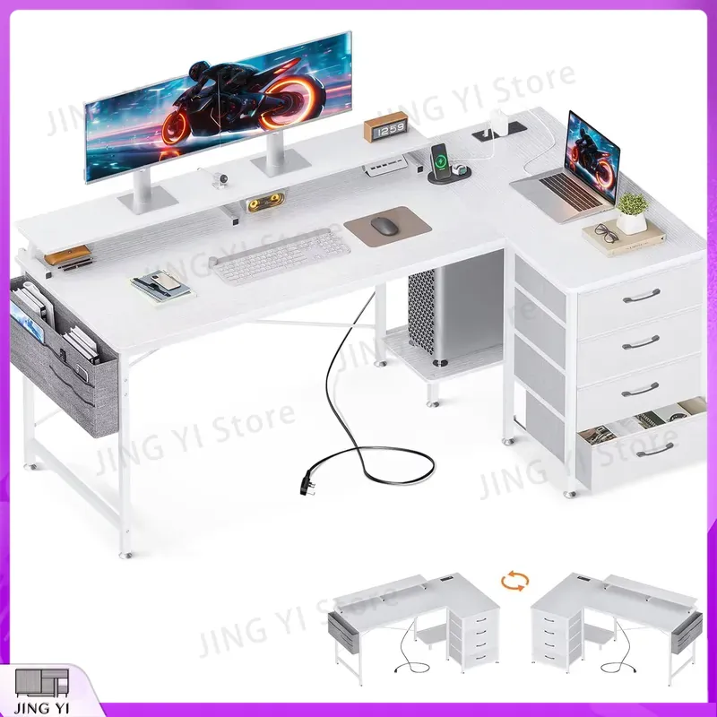 L字型コンピューターデスク 160x80cm コーナーデスク - Office Furniture Outlet のレビューと価格
