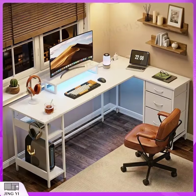 リバーシブルL字型コーナーデスク 168x103cm 引き出 - Office Furniture Outlet のレビューと価格