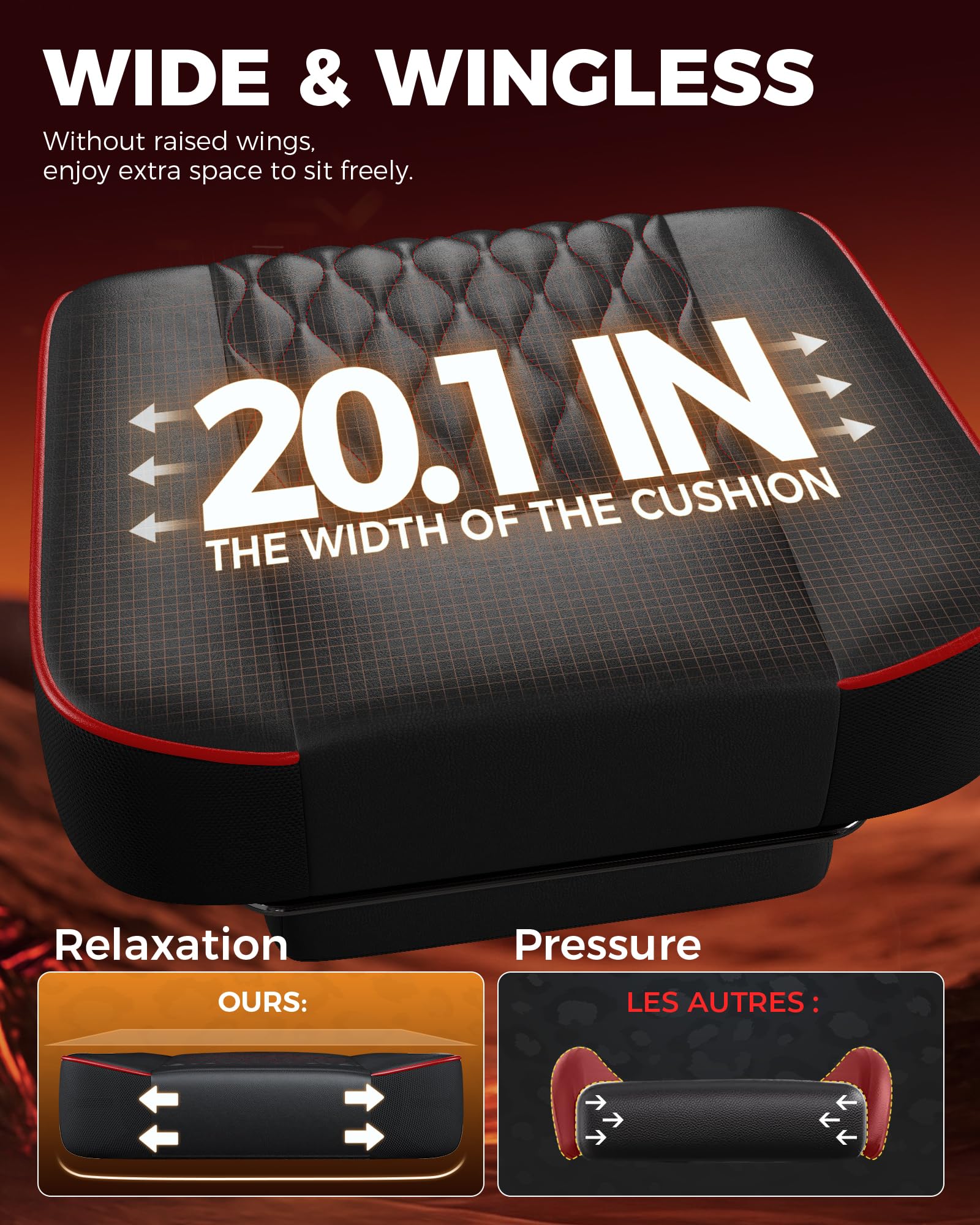 フットレスト付きの大型・高背ゲーミングチェア。4.4インチの - Office Footrest Cushion のレビューと価格