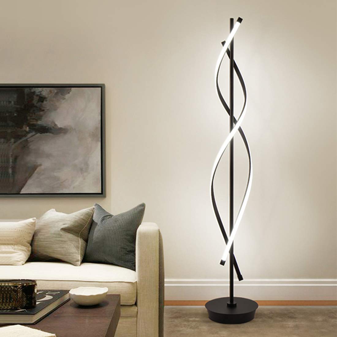 LED フロアランプ リモコン調光可能スパイラルリビングルー - Floor Lamp Arched のレビューと価格