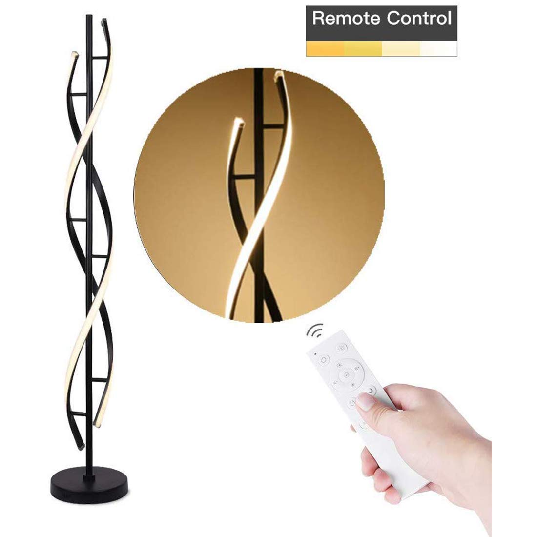 LED フロアランプ リモコン調光可能スパイラルリビングルー - Floor Lamp Arched のレビューと価格