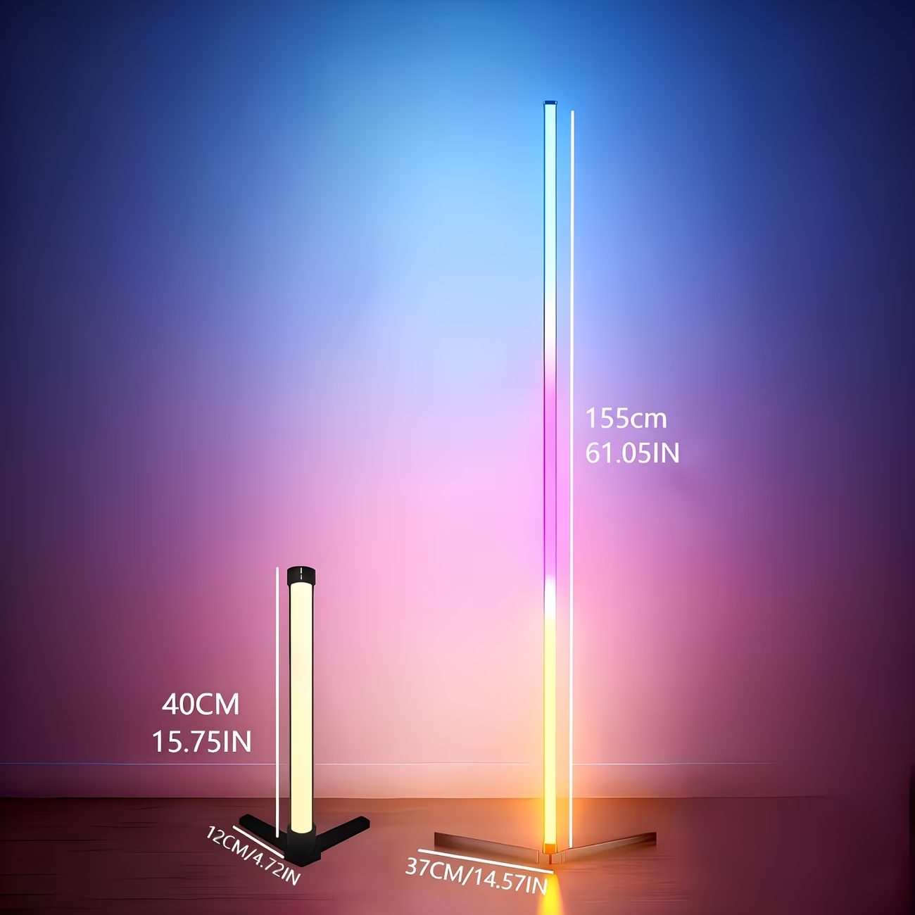 RGBコーナーフロアランプ、スマートアプリ制御による色変更ラ - Floor Lamp Arched のレビューと価格