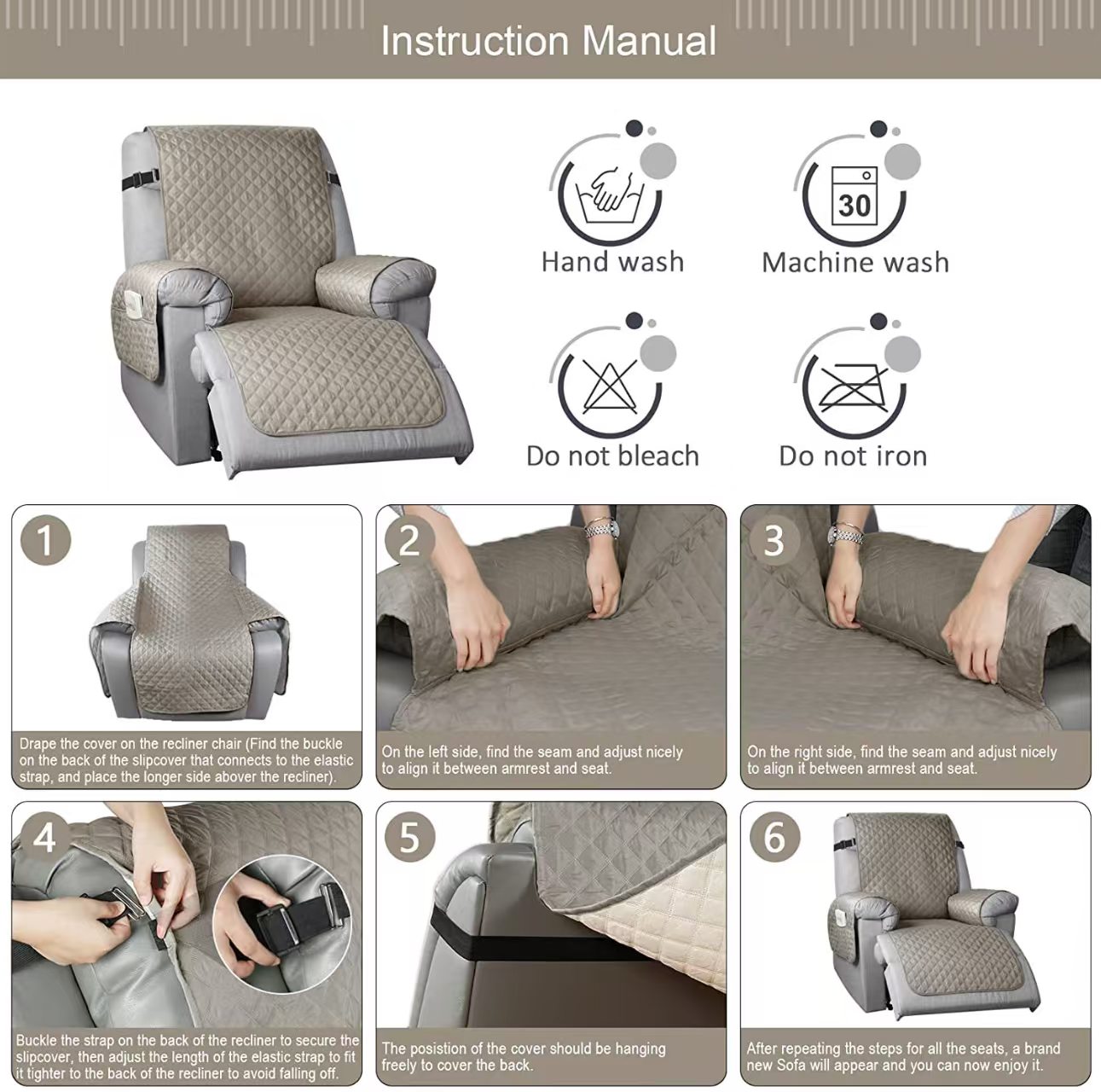 1人掛けリクライニングソファカバー、ペット・子供用マット、ア - Office Furniture Hon のレビューと価格