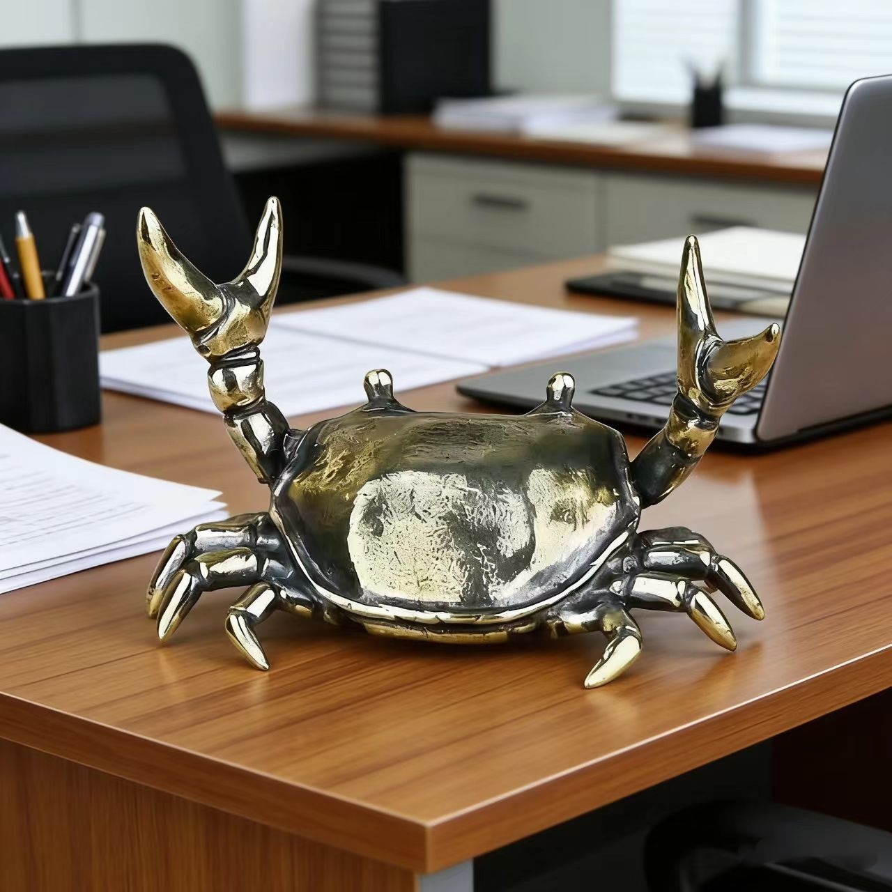 1 個純粋な真鍮カニの置物動物像ミニチュア銅の装飾品ホームオ - Office Furniture Hon のレビューと価格