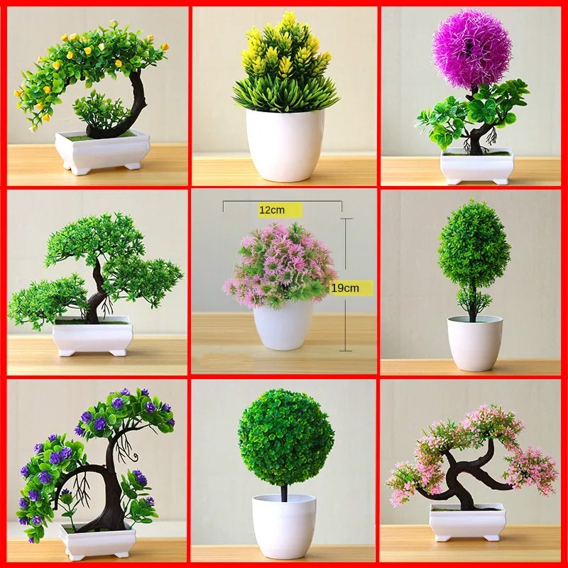人工小型樹木鉢植え植物、偽物の盆栽、テーブル装飾用植物、家庭 - Office Furniture Used のレビューと価格