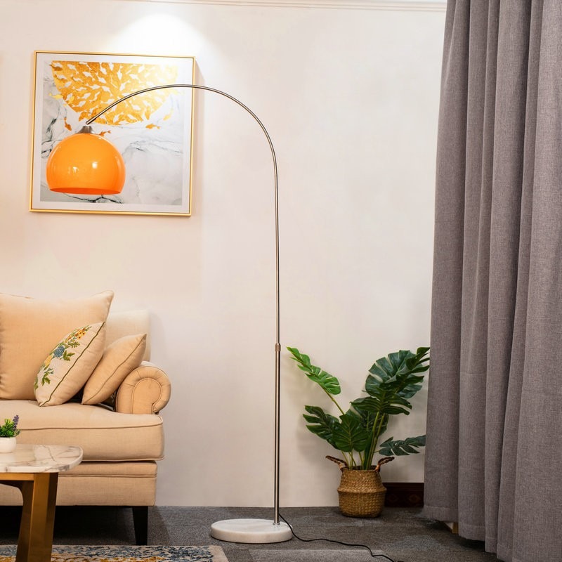 ミニマリスト高級ミニアーク調節可能な金属製フロアランプLED - Floor Lamp Arched のレビューと価格