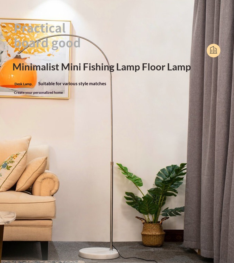 ミニマリスト高級ミニアーク調節可能な金属製フロアランプLED - Floor Lamp Arched のレビューと価格