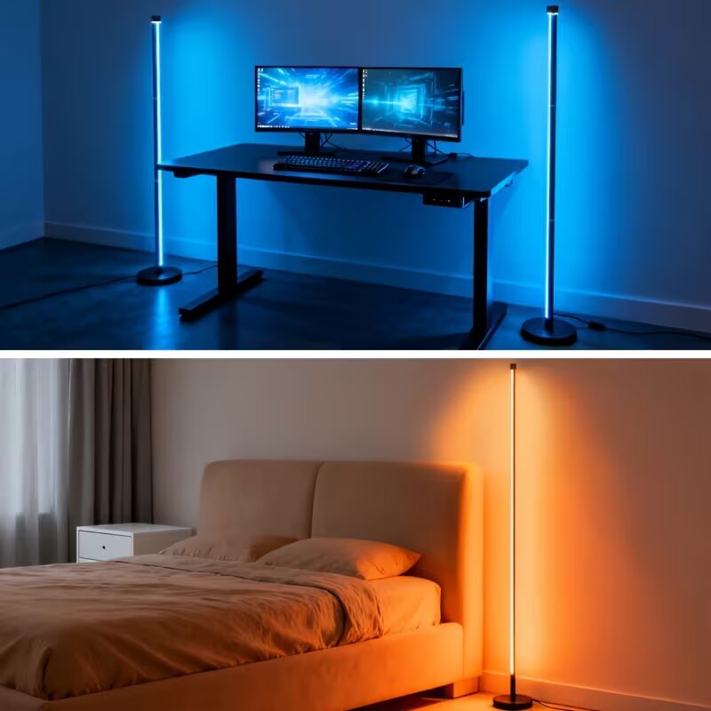 RGBIC LEDコーナーフロアランプ、アプリリモコン操作、 - Floor Lamp Arched のレビューと価格