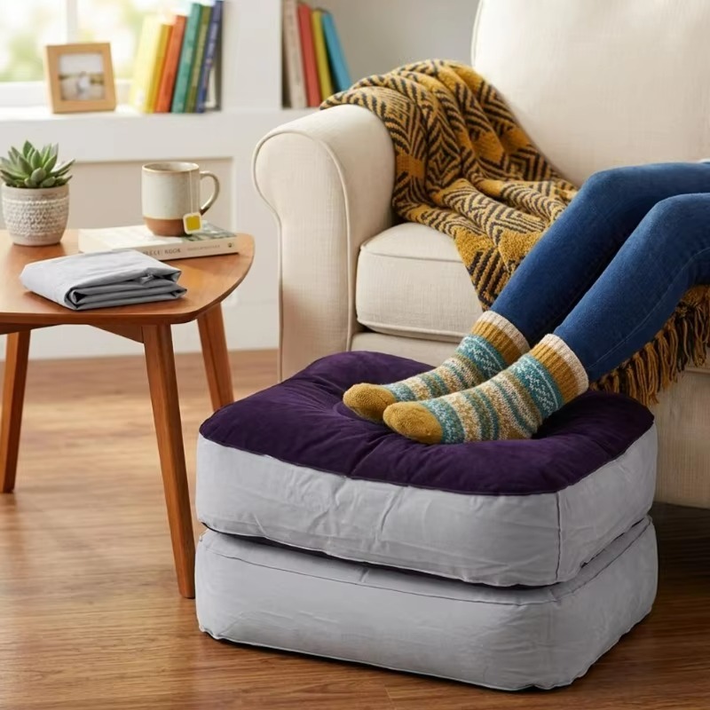 旅行用フットレスト、空気注入式フットレスト、持ち運び可能なレ - Office Footrest Cushion のレビューと価格