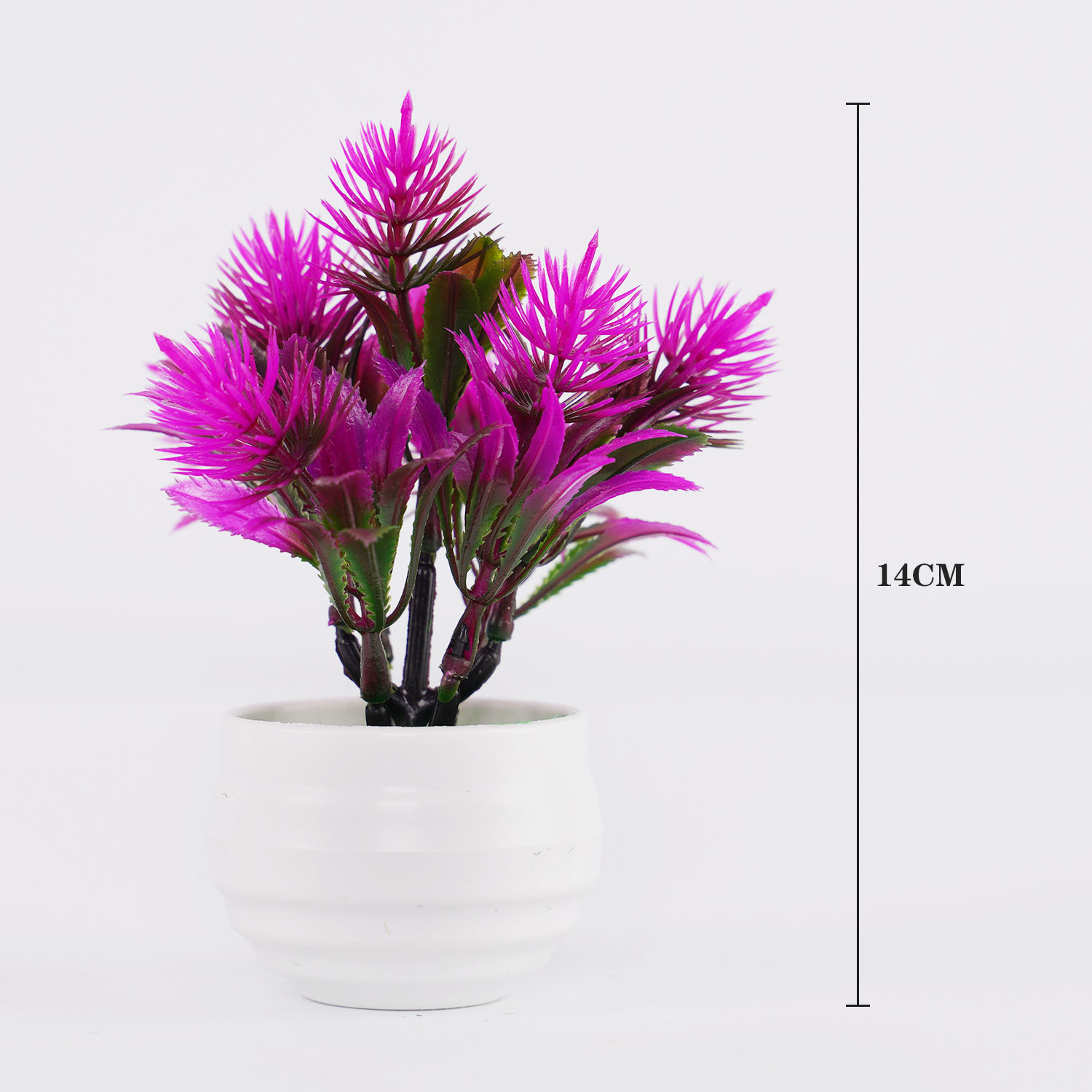 人工植物ミニ盆栽鉢植え、小さな鉢植えの盆栽ポット、偽の花、オ - Office Furniture Used のレビューと価格